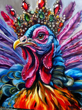 Load image into Gallery viewer, Unstoppable Regal Turkey Original Oil Painting - Jewel Collection - 20x20