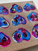Load image into Gallery viewer, KEY TO MY HEART PIG Snouts Purples and blues 12" x 12" FREE SHIPPING