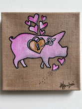 Load image into Gallery viewer, KEY TO MY HEART PIG Lock and Key 12" x 12" FREE SHIPPING