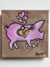 Load image into Gallery viewer, KEY TO MY HEART PIG Lock and Key 12" x 12" FREE SHIPPING