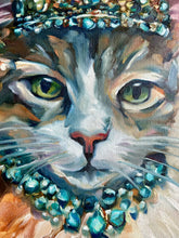 Load image into Gallery viewer, Luck be a Lady Whiskertons Royal Cat Original Oil Painting - Jewel Collection - 12 x 12