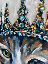 Load image into Gallery viewer, Luck be a Lady Whiskertons Royal Cat Original Oil Painting - Jewel Collection - 12 x 12
