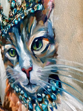 Load image into Gallery viewer, Art Print Lady Whiskertons Royal Cat Oil Painting - Jewel Collection
