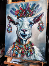 Load image into Gallery viewer, Wild Grace Goat Original Oil Painting - Jewel Collection - 18 x24