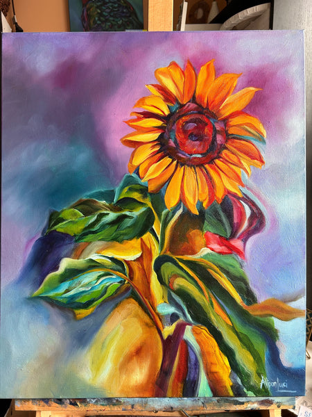 Psychedelic Sunflower 2 Original Oil Painting 20