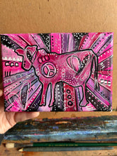 Load image into Gallery viewer, Peace, Love and Cows LOVE Collection Original Art 5" x 7" FREE Shipping