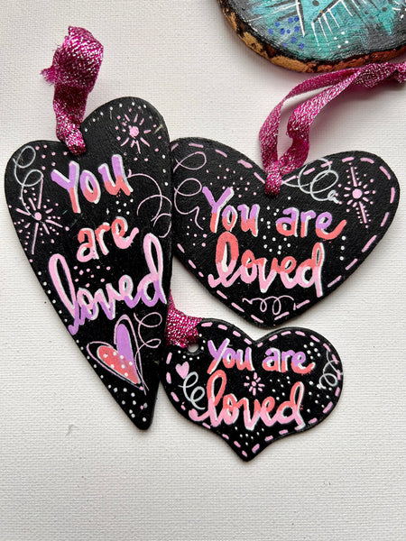 You are LOVED Heart Tags - Set of 3