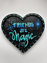 Load image into Gallery viewer, Friends are MAGIC Heart Wall Hanging Teals and Blues
