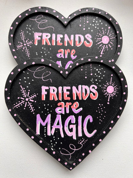Friends are MAGIC Heart Wall Hanging Pastel Colors