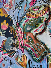 Load image into Gallery viewer, Butterfly LOVE Collage - Full of TEXTURE - Mixed Media 10" x10"