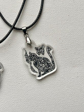 Load image into Gallery viewer, Cat with Art and Symbols on a Necklace - OM Cat