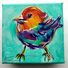 Load image into Gallery viewer, Rainbow Bird 4" x 4" Original Painting - Rainbow Collection