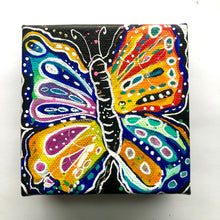 Load image into Gallery viewer, Rainbow Raindrops Butterfly 4" x 4" Original Painting - Rainbow Collection