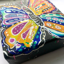 Load image into Gallery viewer, Rainbow Raindrops Butterfly 4" x 4" Original Painting - Rainbow Collection
