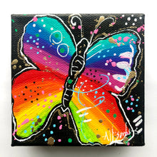 Load image into Gallery viewer, Rainbow Butterfly 4" x 4" Original Painting - Rainbow Collection
