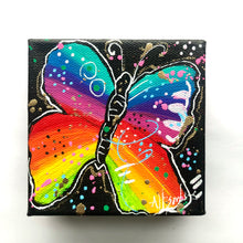 Load image into Gallery viewer, Rainbow Butterfly 4" x 4" Original Painting - Rainbow Collection