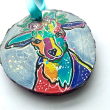 Load image into Gallery viewer, Rainbow Goat with Flower Crown Ornament - Rainbow Collection