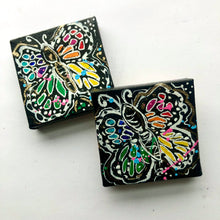Load image into Gallery viewer, Butterfly Rainbow Art Magnet 2"x 2" Original Painting - Rainbow Collection