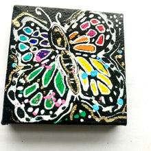 Load image into Gallery viewer, Butterfly Rainbow Art Magnet 2"x 2" Original Painting - Rainbow Collection