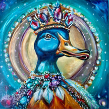 Load image into Gallery viewer, Royal Duck "All Possibilities Exist" Original Oil Painting - Jewel Collection - 8” x 8”