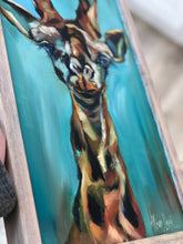 Load image into Gallery viewer, Perception Giraffe Original Oil Painting Framed 10”x16”