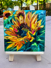 Load image into Gallery viewer, Pure Joy Sunflower Art Original Oil Painting Large 8" x 8"