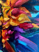 Load image into Gallery viewer, Bright Aura Sunflower Art Original Oil Painting Large 16” x 20”