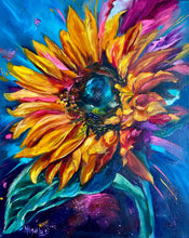 Load image into Gallery viewer, Bright Aura Sunflower Art Original Oil Painting Large 16” x 20”