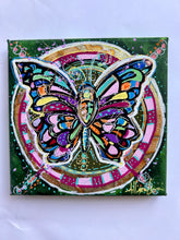 Load image into Gallery viewer, Summer Collection Stained Glass Wings of Hope 5 x 5 Original Painting