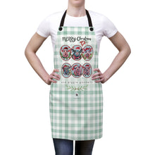 Load image into Gallery viewer, pig art pig lover pig rescue kindness merry christmas and piggie goodwill santa hat pigs watercolor art on pig kitchen apron allie for the soul