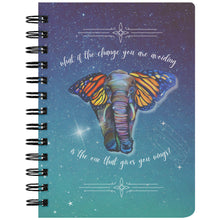 Load image into Gallery viewer, Metamorphosis Inspirational Elephant with Butterfly Wings Notebook