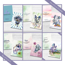 Load image into Gallery viewer, Notecards Set of 6 or 12 Sanctuary Babes from Odd Man Inn Animal Refuge