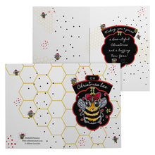 Load image into Gallery viewer, Bee lover cards christmas bee oh christmas bee buzzing new year greeting bee art save the bees allie for the soul