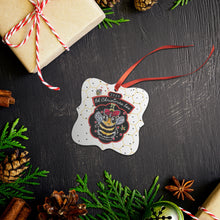 Load image into Gallery viewer, save the bees cute Oh Christmas Bee Ornament for your tree with allie for the soul art