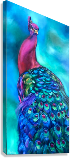 Peacock Art Dance Your Beauty Original Oil Painting 15”x 30”