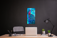 Load image into Gallery viewer, Peacock Art Dance Your Beauty Original Oil Painting 15”x 30”