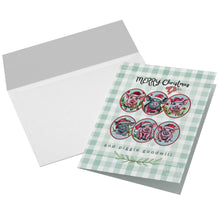 Load image into Gallery viewer, Piggie Goodwill PIg Snouts Pig Lovers Christmas Cards with watercolor art Allie for the Soul Holiday Greeting Cards