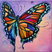 Load image into Gallery viewer, Colorful Fun Butterfly Art PAPER Giclee PRINT - Multiple Sizes