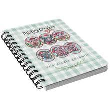 Load image into Gallery viewer, pig art pig lover pig rescue kindness merry christmas and piggie goodwill santa hat pigs watercolor art on journal pig notebook journaling allie for the soul