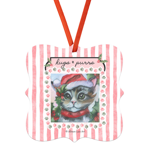 Kitty Cat Santa Art Christmas Ornament cat lover cat lady Christmas cat holiday decor crazy cat lady love cats allie for the soul art