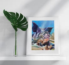 Load image into Gallery viewer, Sweet Aaron from Odd Man Inn Pig Painting Fine Art Paper Print - Live in the Moment
