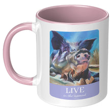 Load image into Gallery viewer, Sweet Aaron, Live for the Moment Mug, 2 Colors Blue or Pink
