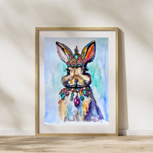 Load image into Gallery viewer, The Royal Hare Giclee Bunny Rabbit Fine Art Paper Print Multiple Sizes