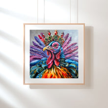 Load image into Gallery viewer, Jeweled Royal Turkey Art PAPER Giclee PRINT Unstoppable - Multiple Sizes