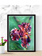 Load image into Gallery viewer, Wild Soul Iris Oil Painting Print on Paper -4" x5"- Allison Luci PRINT STOCK SALE