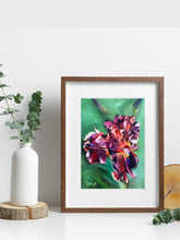 Load image into Gallery viewer, Wild Soul Iris Oil Painting Print on Paper -4" x5"- Allison Luci PRINT STOCK SALE