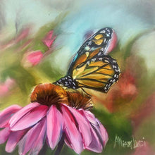 Load image into Gallery viewer, Hope's Landing Monarch Butterfly with Flower Giclee Paper Print - Allison Luci Art