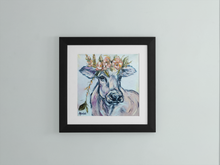 Load image into Gallery viewer, Heidi Cow with Flower Crown Giclee Fine Art Print PRINT STOCK SALE
