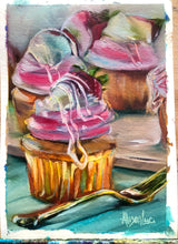 Load image into Gallery viewer, ART PRINT Sometimes You Just Need a Cupcake Original Oil Painting 4" x 6" on Paper PRINT STOCK SALE