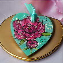 Load image into Gallery viewer, Peony Flower Heart Ornaments - SPRING BLOOM COLLECTION